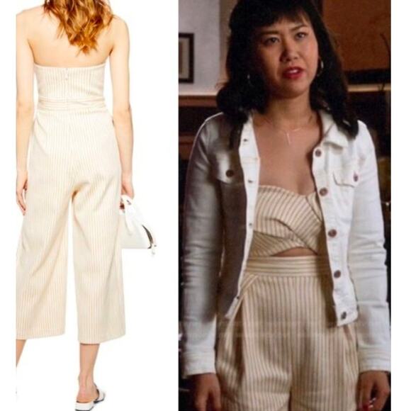 Topshop Twist Bandeau Jumpsuit in Natural Size 10 - Picture 5 of 6